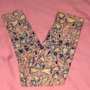 LuLaRoe Toddler Girl Flower Leggings S/M